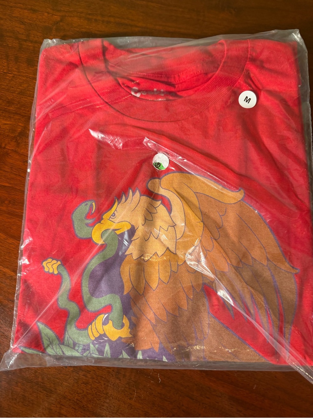 Red Short Sleeve Graphic Tee with Eagle Print